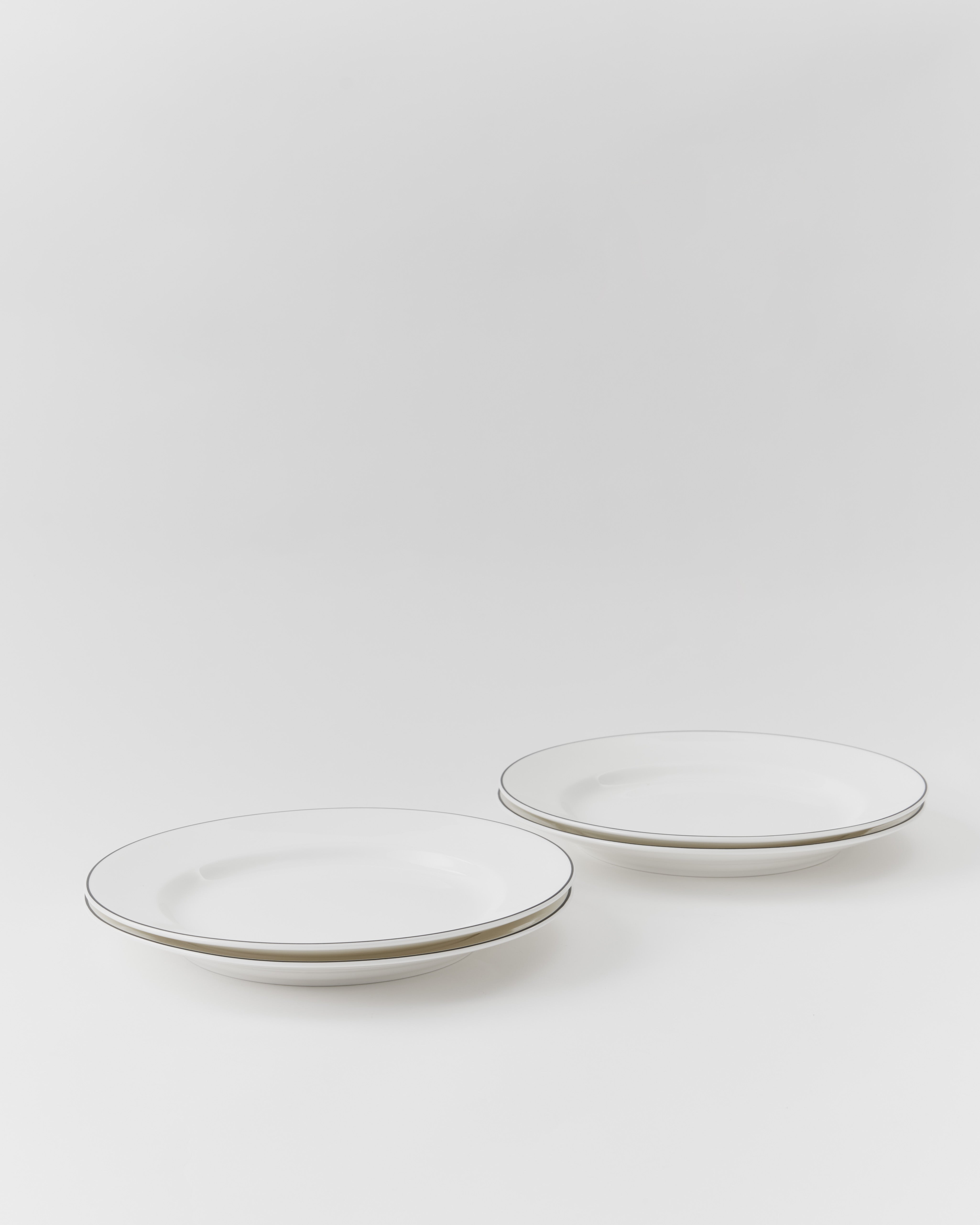 Paket: 4st. NATUR Snövit, Tallrik 24 cm m bräm